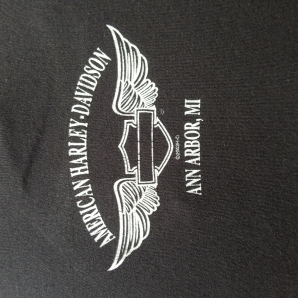 HARLEY-DAVIDSON ♡ Sweet Vintage Black w/Silver Studded Bar 'n Shield H-D Top L - Picture 11 of 16